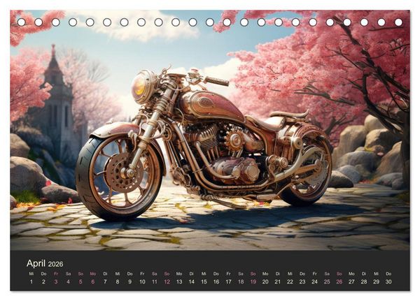 Produktbild: Steampunk Motorr&auml;der (Tischkalender 2026 DIN A5 quer), CALVENDO Monatskalender