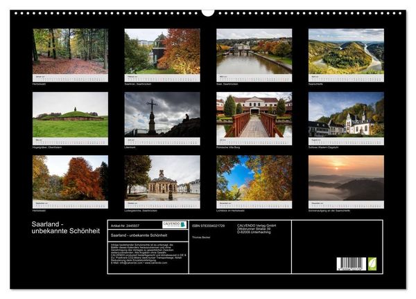 Produktbild: Saarland - unbekannte Sch&ouml;nheit (Wandkalender 2027 DIN A2 quer), CALVENDO Monatskalender