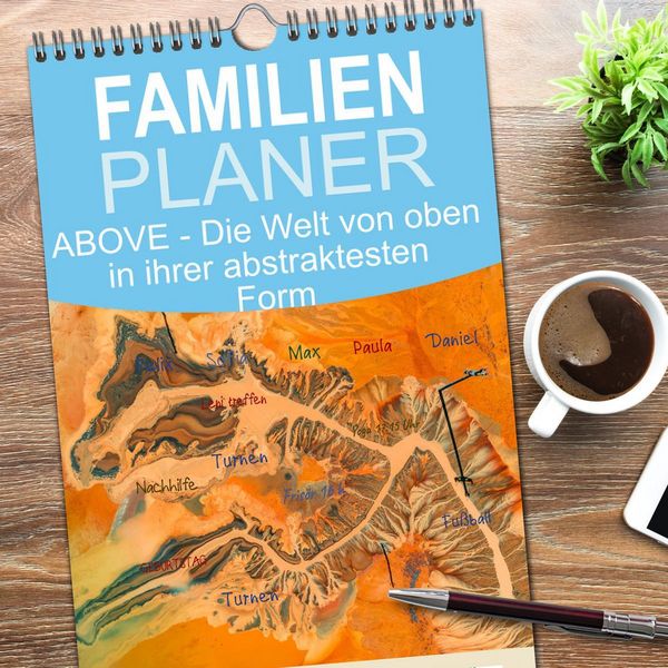 Produktbild: Familienplaner 2026 - ABOVE - Die Welt von oben in ihrer abstraktesten Form mit 5 Spalten (Wandkalender, 21 x 45 cm) CALVENDO