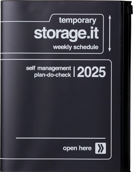 MARK'S 2024/2025 Taschenkal. A5 vertikal, Storage it, Black