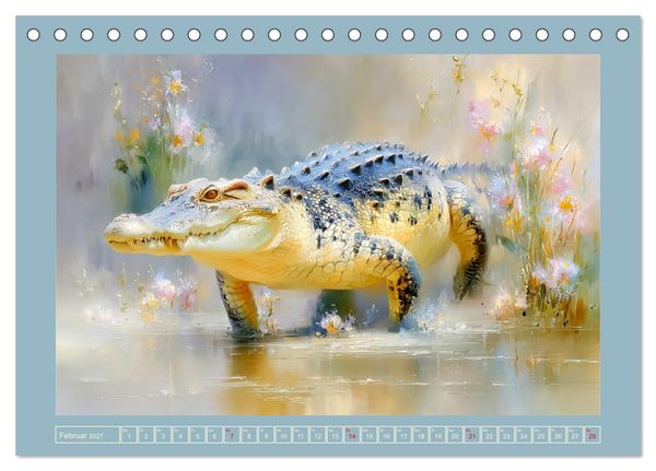 Produktbild: Krokodile. Stille Kraft irgendwo am Wasser (Tischkalender 2027 DIN A5 quer), CALVENDO Monatskalender
