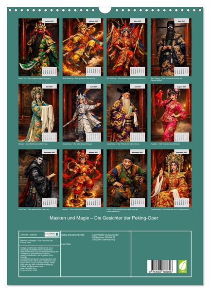 Produktbild: Masken und Magie &ndash; Die Gesichter der Peking-Oper (Wandkalender 2027 DIN A3 hoch), CALVENDO Monatskalender