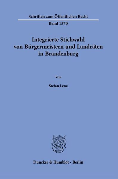 Produktbild: Integrierte Stichwahl von B&uuml;rgermeistern und Landr&auml;ten in Brandenburg
