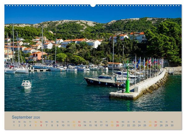 Produktbild: Kroatische Inseln - Mit dem Motorsegler unterwegs in der Kvarner Bucht (Wandkalender 2026 DIN A2 quer), CALVENDO Monatskalender