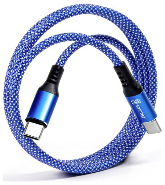 Produktbild: Smrter USB-Ladekabel USB-C&reg; Stecker 1m Blau MAGNETO_C2C_BL_R