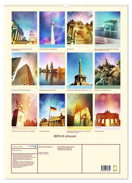 Produktbild: BERLIN ultracool (Wandkalender 2026 DIN A2 hoch), CALVENDO Monatskalender