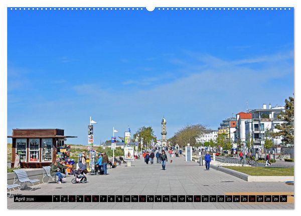 Produktbild: Warnem&uuml;nde und Rostock, Perlen an der Ostsee (Wandkalender 2026 DIN A2 quer), CALVENDO Monatskalender