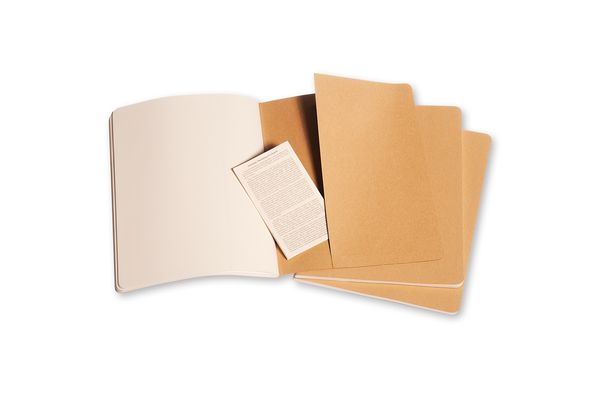 Produktbild: Moleskine Cahier Extra Large blanko packpapierbraun. 3er Pack