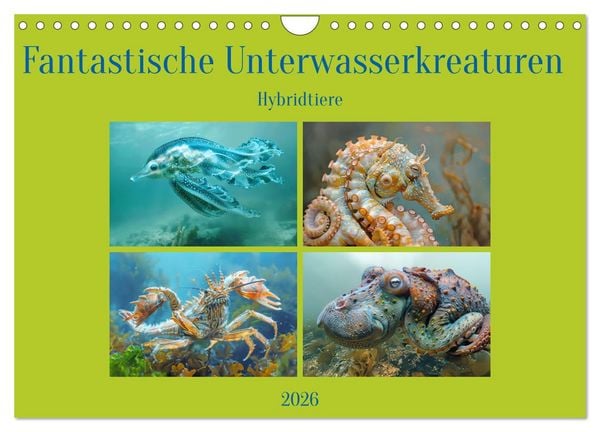 Produktbild: Fantastische Unterwasserkreaturen - Hybridtiere (Wandkalender 2026 DIN A4 quer), CALVENDO Monatskalender