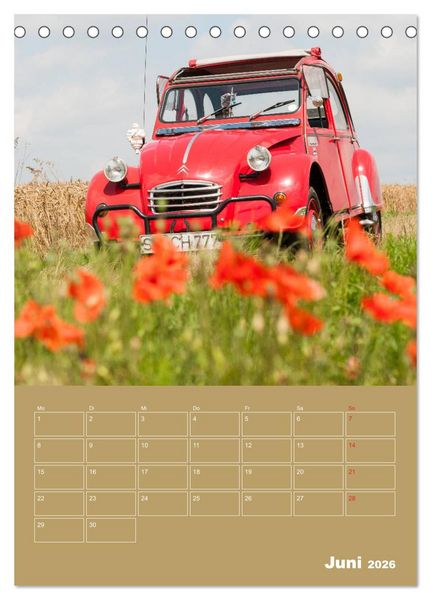 Produktbild: Citro&euml;n 2 CV &ndash; Flower Power (Tischkalender 2026 DIN A5 hoch), CALVENDO Monatskalender