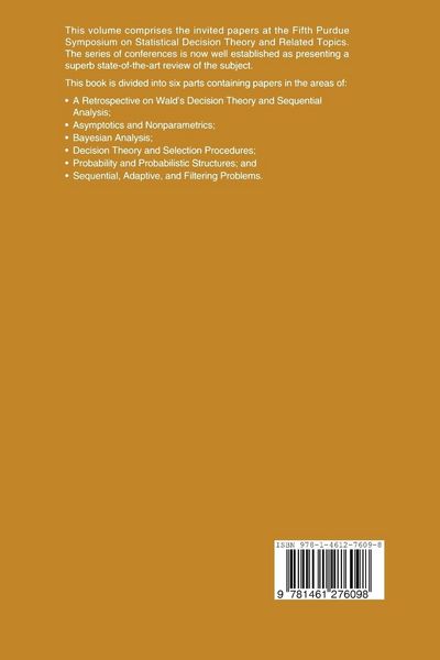 Produktbild: Statistical Decision Theory and Related Topics V