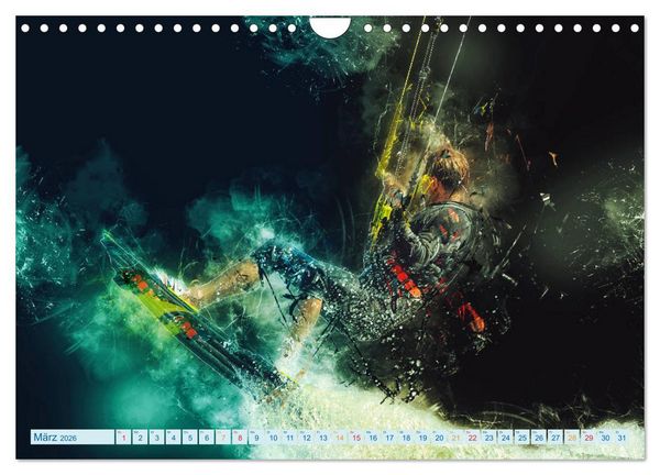 Produktbild: Kitesurfen extrem cool (Wandkalender 2026 DIN A4 quer), CALVENDO Monatskalender