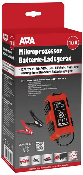 Produktbild: APA Batterieladeger&auml;t 12/24V 10A 16649 Kfz-Ladeger&auml;t 12 V, 24 V 10 A