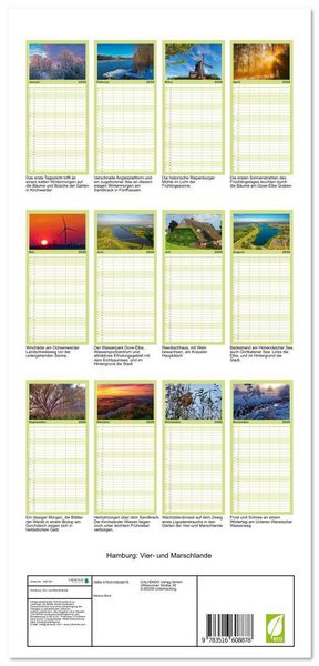 Produktbild: Familienplaner 2026 - Hamburg: Vier- und Marschlande mit 5 Spalten (Wandkalender, 21 x 45 cm) CALVENDO