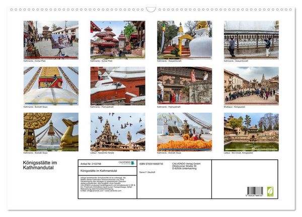 Produktbild: K&ouml;nigsst&auml;tte im Kathmandutal (Wandkalender 2026 DIN A2 quer), CALVENDO Monatskalender
