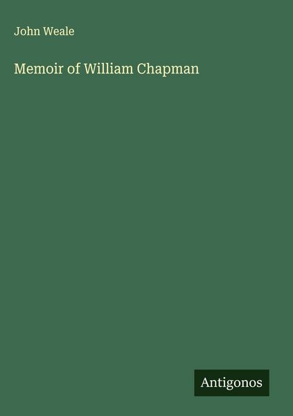 Produktbild: Memoir of William Chapman