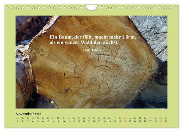 Produktbild: Lebensweisheiten mit Bildern unterlegt (Wandkalender 2026 DIN A4 quer), CALVENDO Monatskalender