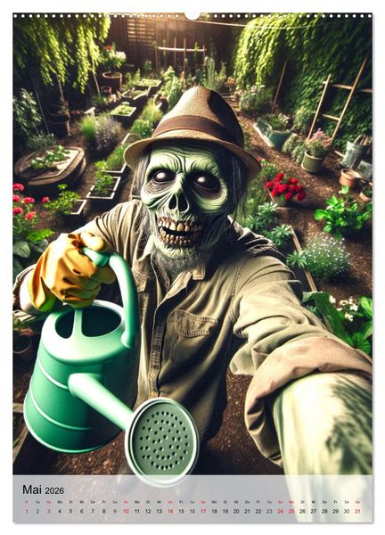 Produktbild: Zombie Selfies - Ein humorvoller Blick auf das untote Dasein (hochwertiger Premium Wandkalender 2026 DIN A2 hoch), Kunstdruck in Hochglanz