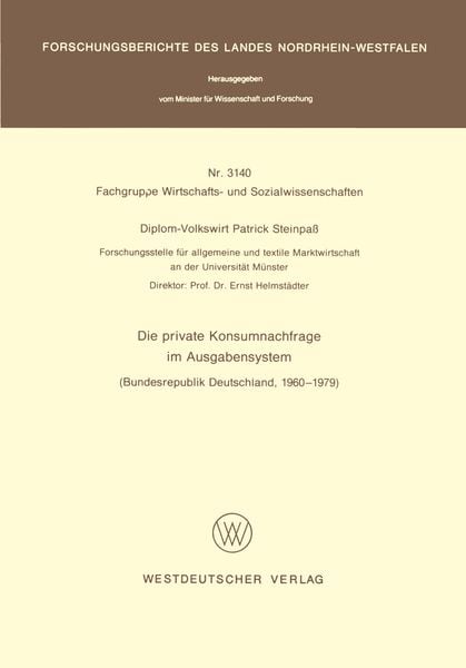Produktbild: Die private Konsumnachfrage im Ausgabensystem