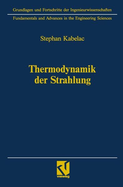 Produktbild: Thermodynamik der Strahlung