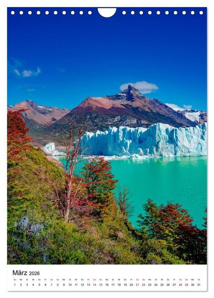 Produktbild: Patagonien, die sch&ouml;nsten Reiseziele: Wildnis am Rande der Welt (Wandkalender 2026 DIN A4 hoch), CALVENDO Monatskalender