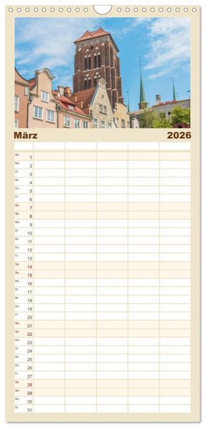 Produktbild: Familienplaner 2026 - Danzig - Polnische Hansestadt mit 5 Spalten (Wandkalender, 21 x 45 cm) CALVENDO