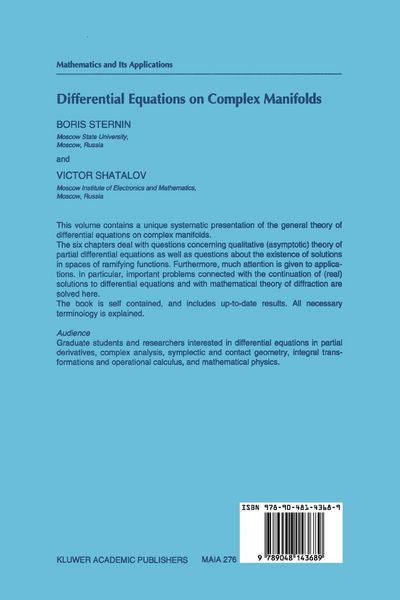 Produktbild: Differential Equations on Complex Manifolds