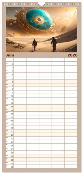 Produktbild: Familienplaner 2026 - Portale in fremde Welten - Mystische Pforten mit 5 Spalten (Wandkalender, 21 x 45 cm) CALVENDO