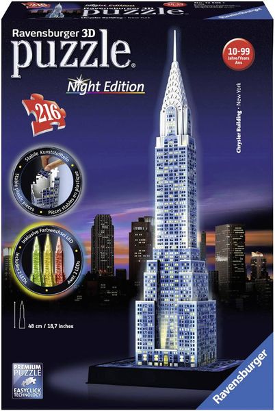 3D Puzzle Ravensburger Chrysler Building bei Nacht 216 Teile