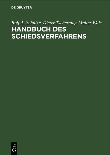 Produktbild: Handbuch des Schiedsverfahrens
