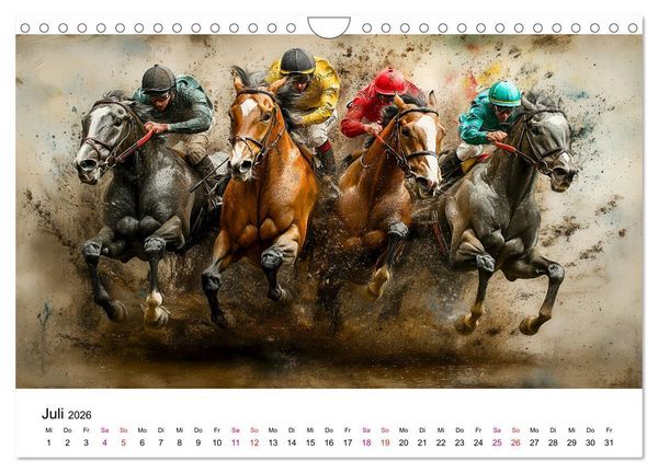 Produktbild: Pferderennen (Wandkalender 2026 DIN A4 quer), CALVENDO Monatskalender