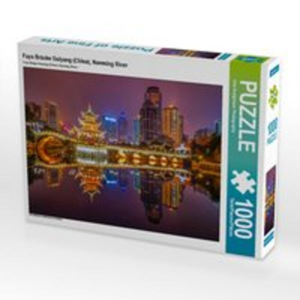 CALVENDO Puzzle Fuyu Brücke Guiyang (China), Nanming River | 1000 Teile Lege-Größe 64x48cm Foto-Puzzle für glückliche Stunden