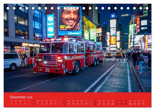 Produktbild: Feuerwehr New York - Heart of the City (Tischkalender 2026 DIN A5 quer), CALVENDO Monatskalender