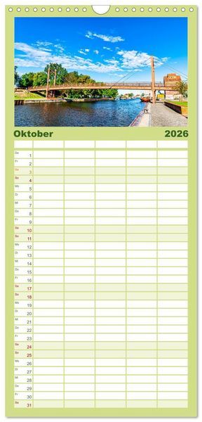 Produktbild: Familienplaner 2026 - Anklam und Umgebung mit 5 Spalten (Wandkalender, 21 x 45 cm) CALVENDO