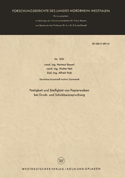 Produktbild: Festigkeit und Steifigkeit von Papierwaben bei Druck- und Schubbeanspruchung