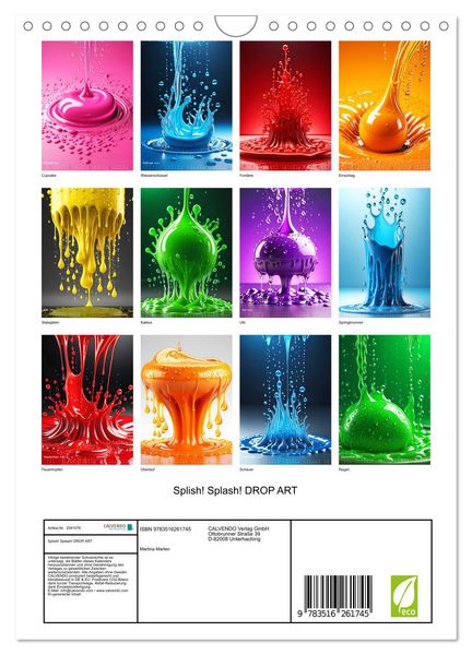 Produktbild: Splish! Splash! DROP ART (Wandkalender 2026 DIN A4 hoch), CALVENDO Monatskalender