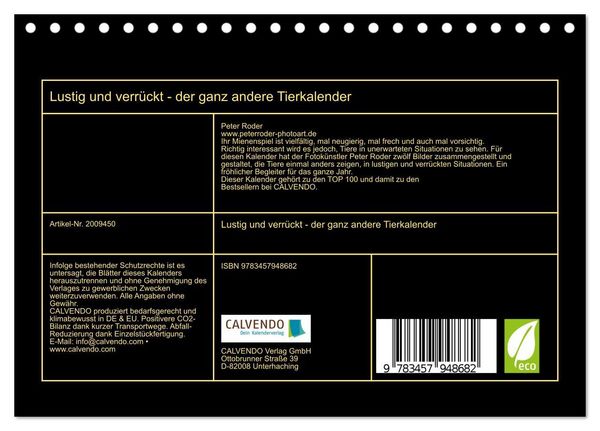 Produktbild: Lustig und verr&uuml;ckt - der ganz andere Tierkalender (Tischkalender 2026 DIN A5 quer), CALVENDO Monatskalender