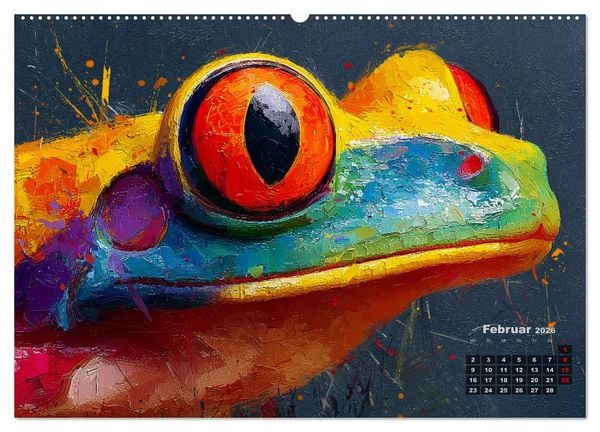 Produktbild: Tiere im Portr&auml;t - Aquarell Tierkalender f&uuml;r die ganze Familie (hochwertiger Premium Wandkalender 2026 DIN A2 quer), Kunstdruck in Hochglanz
