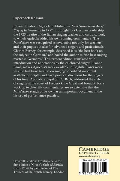 Produktbild: Introduction to the Art of Singing by Johann Friedrich Agricola