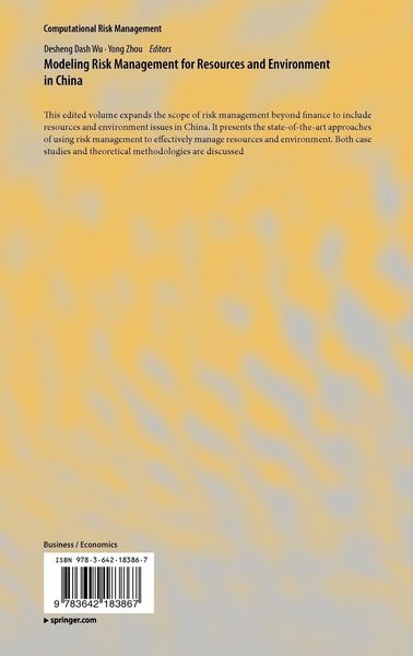 Produktbild: Modeling Risk Management for Resources and Environment in China