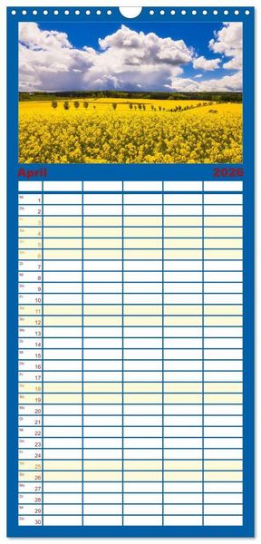 Produktbild: Familienplaner 2026 - Stimmungsvolle Landschaften in Sachsen mit 5 Spalten (Wandkalender, 21 x 45 cm) CALVENDO