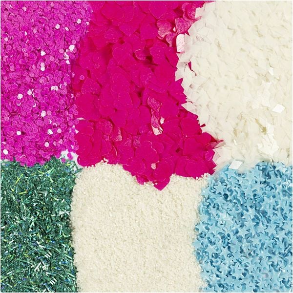 Produktbild: Creativ Company Biologisch abbaubarer Sparkles & Pailletten, Pastellfarben, 6x7 ml
