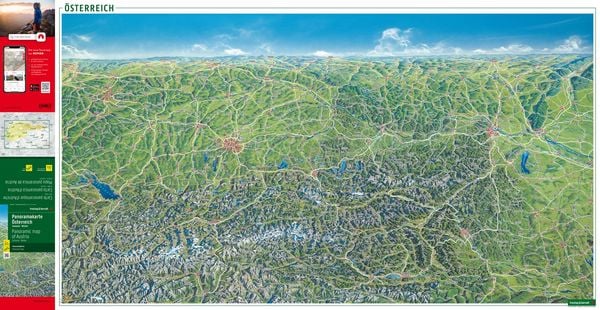 Produktbild: &Ouml;sterreich Panoramakarte, Sommer / Winter, freytag & berndt