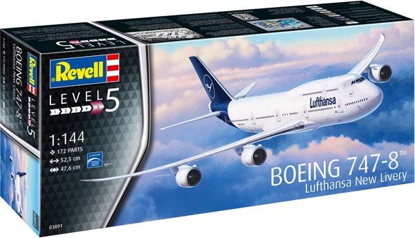 Produktbild: Revell 03891 Boeing 747-8 Lufthansa \"New Livery\" Flugmodell Bausatz 1:144