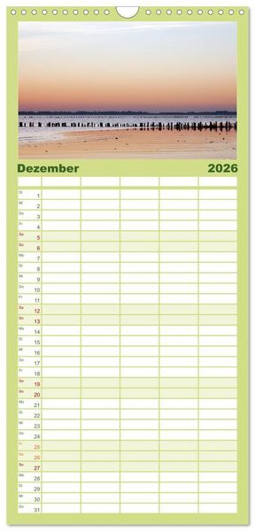 Produktbild: Familienplaner 2026 - Die Insel R&ouml;m&ouml; mit 5 Spalten (Wandkalender, 21 x 45 cm) CALVENDO
