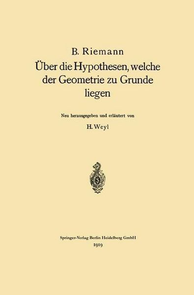 Produktbild: &Uuml;ber die Hypothesen, welche der Geometrie zu Grunde liegen