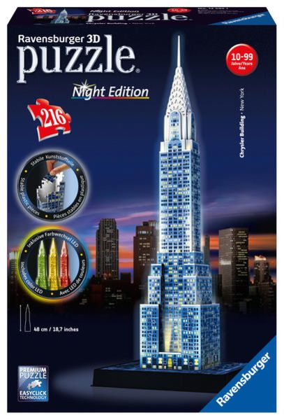 3D Puzzle Ravensburger Chrysler Building bei Nacht 216 Teile