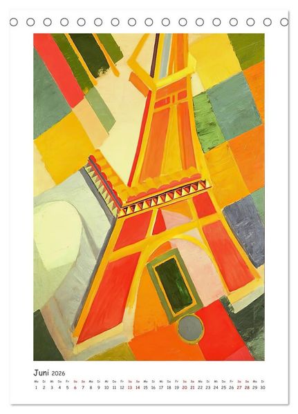 Produktbild: Eiffelturm - Robert Delaunay (Tischkalender 2026 DIN A5 hoch), CALVENDO Monatskalender
