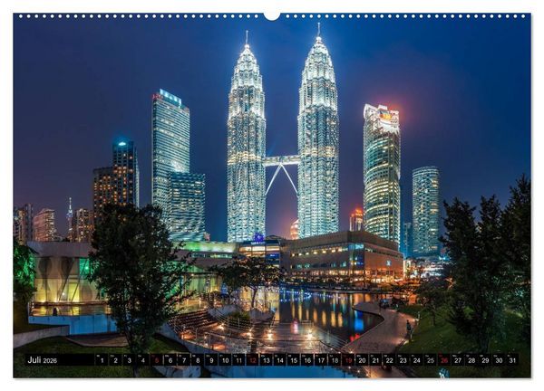 Produktbild: St&auml;dte S&uuml;dostasiens - Singapur & Kuala Lumpur (Wandkalender 2026 DIN A2 quer), CALVENDO Monatskalender