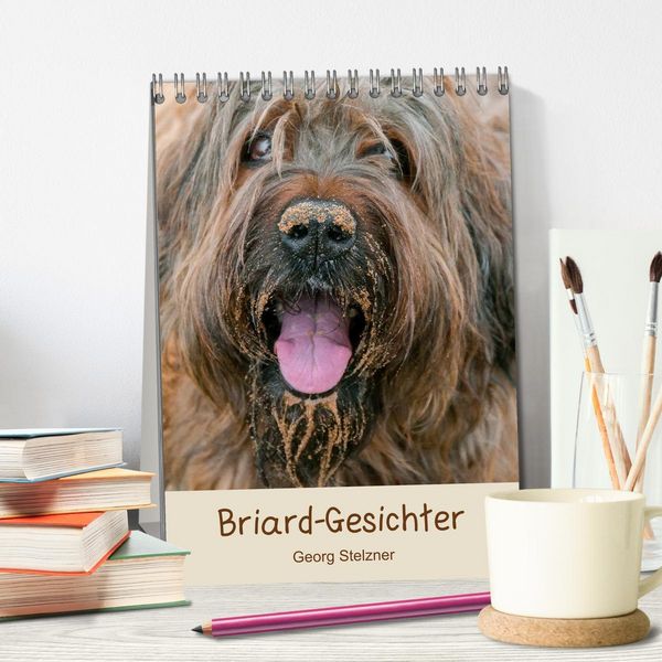 Produktbild: Briard-Gesichter (Tischkalender 2026 DIN A5 hoch), CALVENDO Monatskalender